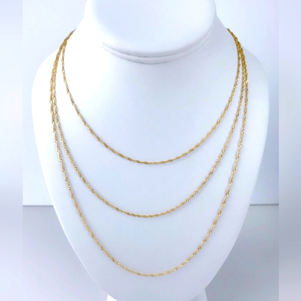 18k Gold Filled 1mm Singapore Chain